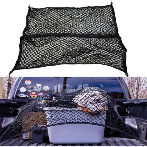 Filet de remorque élastique 1,1 x 1,2 m extensible jusqu'à 2,2 x 2,2 m – Maille Full Stretch pour charges légères – Installation rapide (1/5)