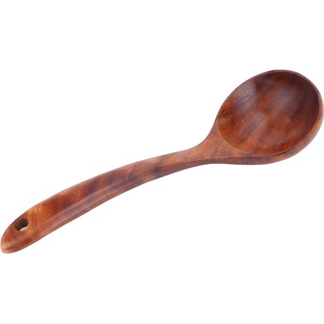 Cuillère en Bois Anti-Brûlure pour Cuisine, Long Manche pour Marmite et Soupe