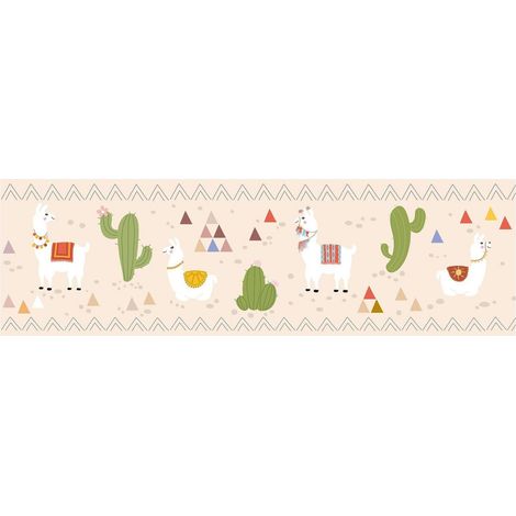 Animal pattern wallpaper wall Profhome 403728 self-adhesive border slightly textured with animal pattern matt beige green red yellow 0.75 m2 (8.07 ft2) (1/5)