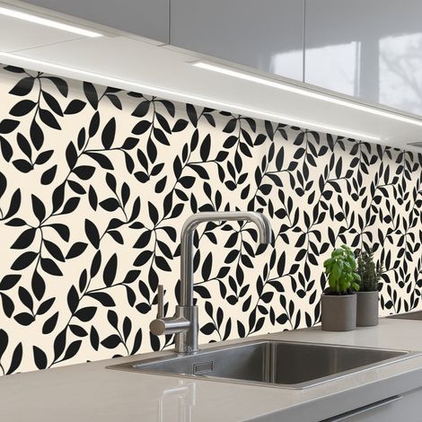 SCHIENALI CUCINA Elegante - Fantasia - Nero - Beige 250x60 cm
