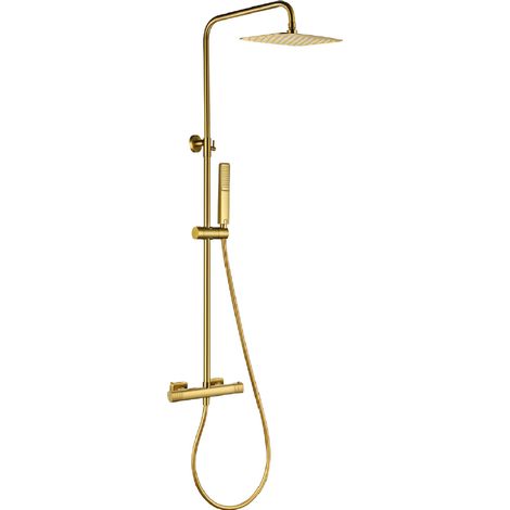 Conjunto ducha termostático Firenze oro cepillado [ IMEX® ] (1/2)