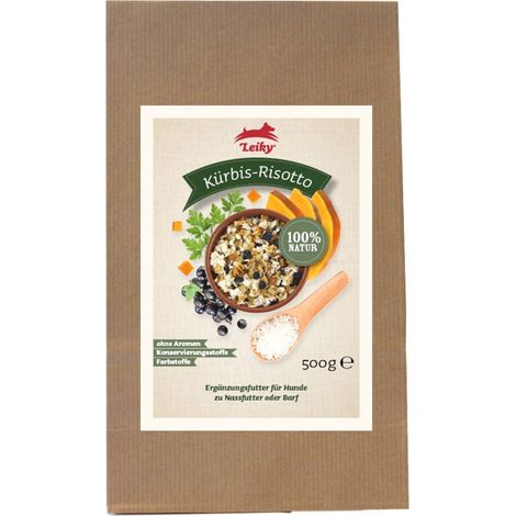 Risotto de calabaza 500 g  Problemas digestivos  Complemento alimenticio para perros  Leiky (1/2)