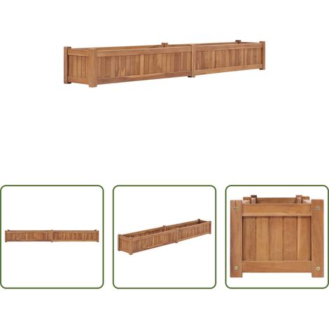 vidaXL Blumenkübel - Hochbeet 200x30x25 cm Massivholz Teak
