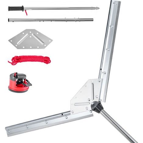 Teichrechen, Wasser Unkrautrechen mit 939 mm max. Schnittbreite, Stahlklingen, See-Unkrautschneider mit 9 m Nylonseil, Seerechen zum Entfernen von Rohrkolben, Schilf, Seerosenblätter (1/5)