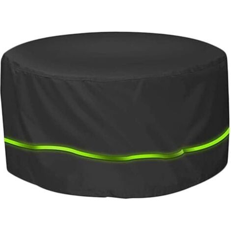 1pièce Housse De Protection De Table De Jardin Ronde Tissu Oxford Étanche Et Anti-UV pour Extérieur Noir (1/5)
