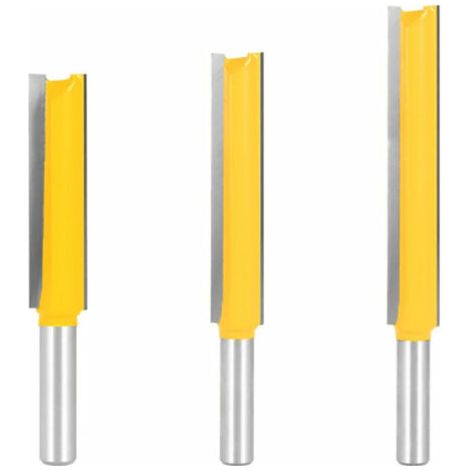 Stück 8 mm Schaft extra lange Fräser, Holzbearbeitungsfräser, extra langer Schaftfräser, gerader Schaftfräser, 8 mm x 1/2 Zoll x 50 mm, 8 mm x 1/2 Zoll x 63 mm, 8 mm x 1/2 Zoll x 76 mm