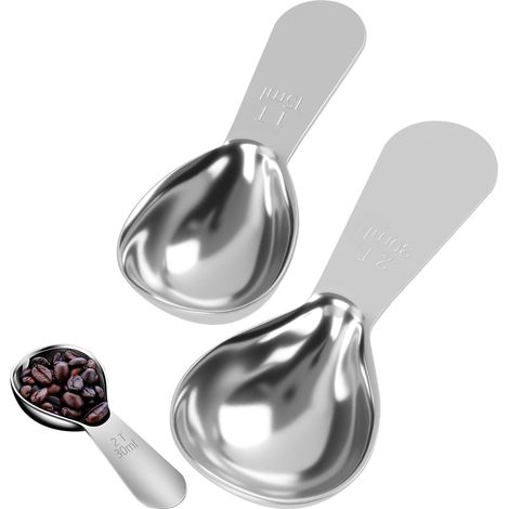 Cuillère doseuse en inox 18/8, mesures 15 et 30 ml. Pratique, écologique, facile à nettoyer et résistante à la rouille. (1/5)