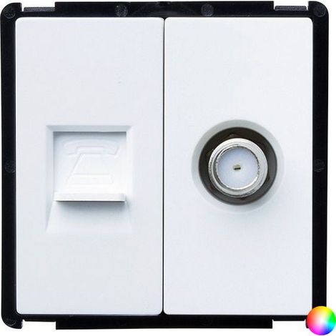 Prise Téléphone + Satellite Modern Blanc (1/3)