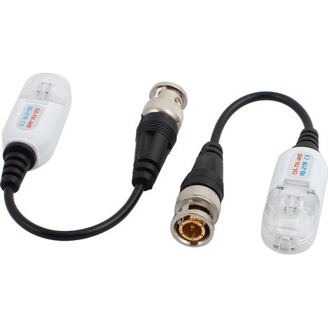 2 pièces UTP vert CVI TVI AHD passif HD vidéo Balun émetteur-récepteur blanc (1/3)