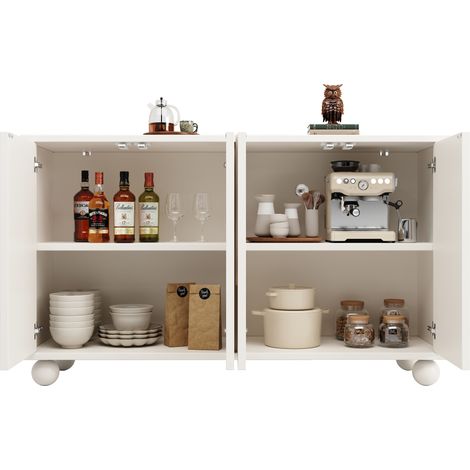 CHICFURN Credenza contenitore 120 x 35 x 71 cm in MDF bianco per soggiorno e sala da pranzo (1/5)