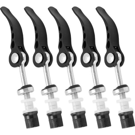 Lot de 5 colliers de serrage de tige de selle à dégagement rapide en alliage d'aluminium durable pour vélos à pignon fixe universels, noir (1/5)