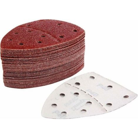Triangles de ponçage - - 105x152 mm - 60 unités - Grains P40/60/80/120/180/240 - Système velcro (1/4)