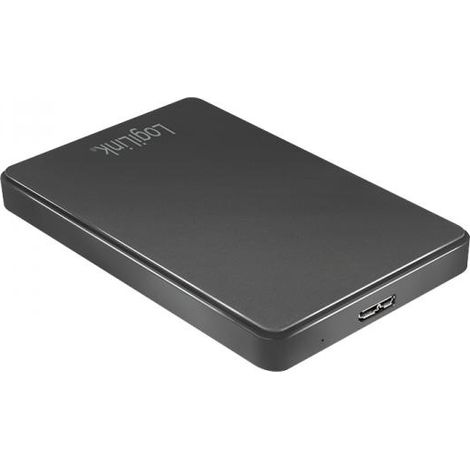 Box esterno per unità SATA da 2,5" LogiLink USB 3.0, nero, senza viti, sottile, per SSD/HDD. (1/4)