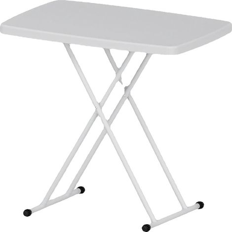 Table pliante, hauteur réglable, compacte et portable, BLANC (1/2)