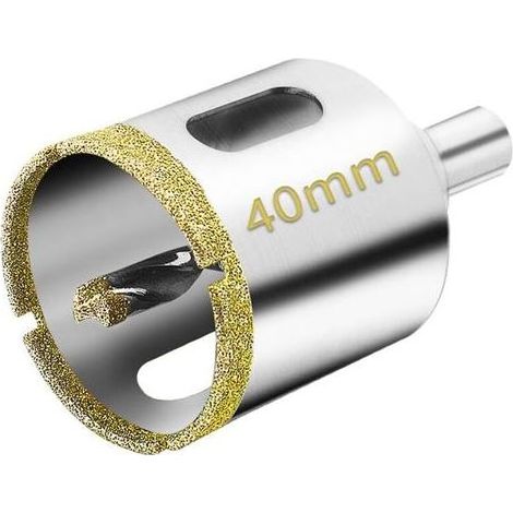 2 pièces Scie Cloche Diamantée 40 mm avec Foret Guidage de Centrage, Scie Cloche Carrelage avec revêtement diamant, Foret trépan Diamant pour verre, carrelage, céramique, marbre, granit (1/5)