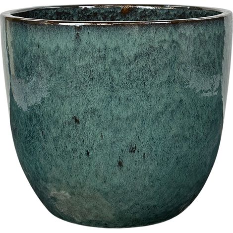 Provencelia Pflanzkübel Lancelot Ø47 cm Höhe 41 cm frostbeständig, keramisch, handgefertigt, Azurblau (1/3)