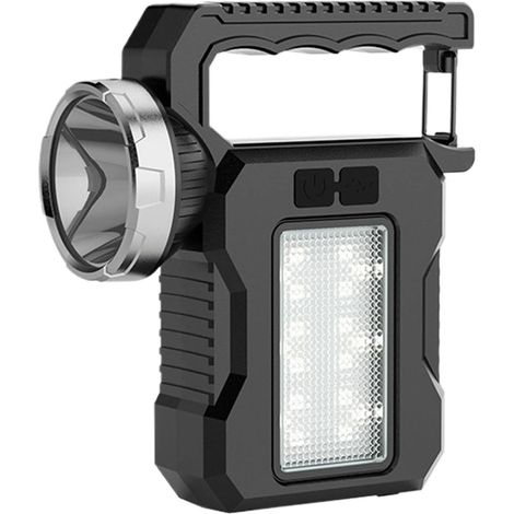 Lumère de Camping Solaire Portable USB 150 lumens Rechargeable avec Panneau Solaire et USB-C Avant + lumière latérale 12 LED (1/5)
