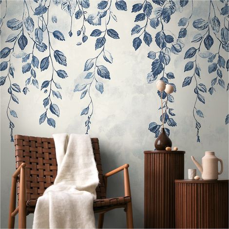 A.S. Creation Fototapete 8.80 x 0.53 m Livingwalls Florale Tapete Blau 791445 Natur CosmoLiving by Cosmopolitan (1/3)