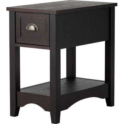 Tavolino multifunzionale 56 x 33 x 58,5 cm con pratico vano portaoggetti stile retrò in MDF color gomma marrone rossiccio 200013889