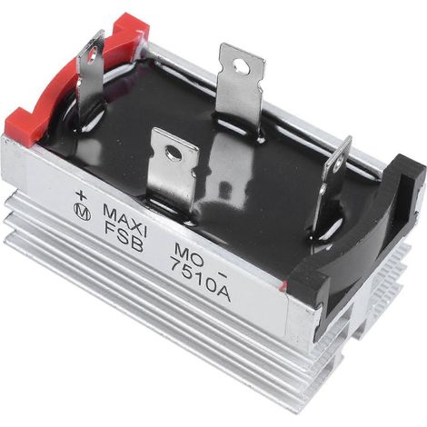 Socle dissipateur thermique en aluminium pour diode de pont redresseur monophasé 75 A 1000 V (1/5)