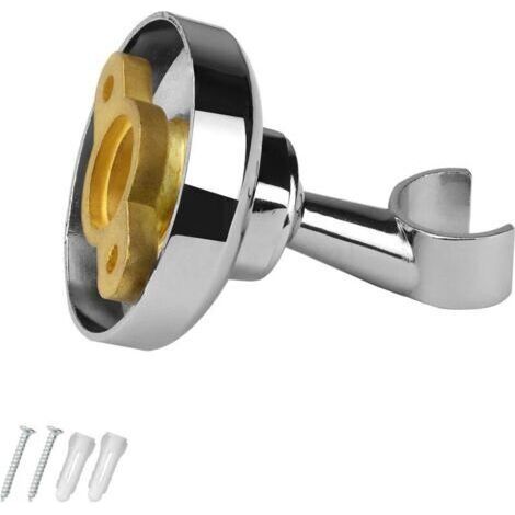 Support de Douche,Support Douchette, Support Pommeau de Douche Alliage de Zinc, Accroche Pommeau de Douche avec Vis Expansion, Réglable à 360° (1/4)
