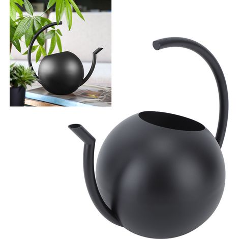 Arrosoir à long bec pour plantes grasses, arrosoir ménager en acier inoxydable, arrosoir noir, arrosoir de jardinage, pour la culture des fleurs (1/5)
