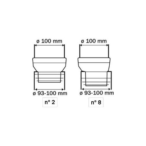 Exzentrisches WC-Anschlussstück Nr. 8 CETA für Rohr Ø100/110 mm - 214-008