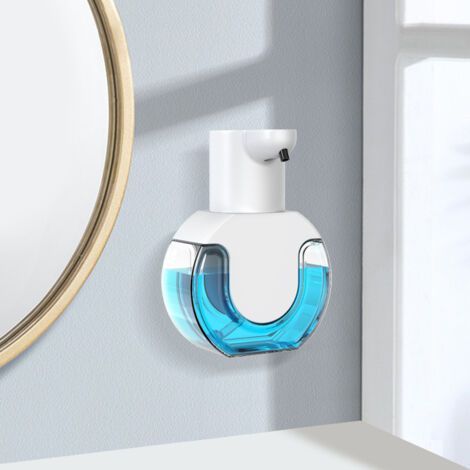 Sollbry Distributeur de Savon Automatique 4 Niveaux Réglable 430ml Distributeur Savon Mural Rechargeable USB Distributeur de Savon Mousse Électrique pour Salle de Bains Cuisine Bureau École (1/5)