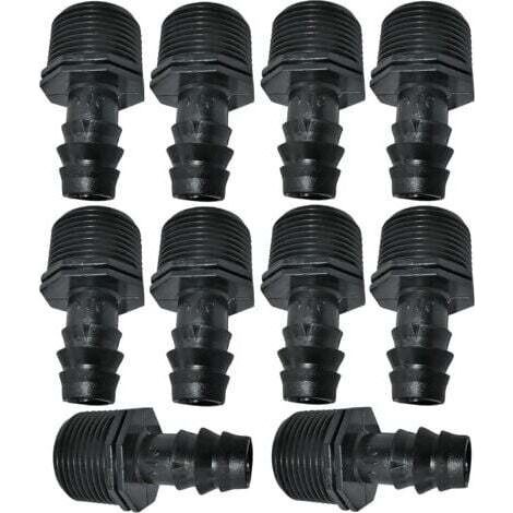 Adattatore/connettore per tubo di irrigazione a goccia da 16 mm x 3/4" con filettatura maschio (per tubi da 16 mm) – raccordo per sistemi di irrigazione/spruzzo
