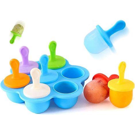 Wiederverwendbare, antihaftbeschichtete Mini-Eiswürfelform aus Silikon mit 7 Mulden.