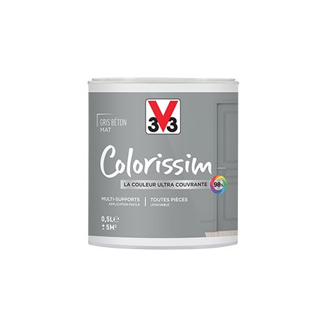 Peinture Multi-supports V33 Colorissim Mat Gris béton 0,5 L