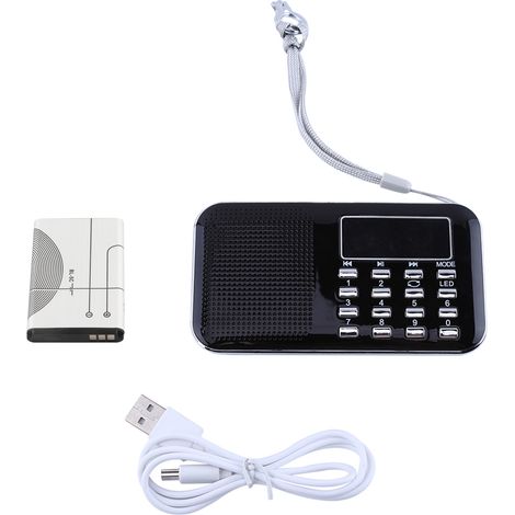 Radio AM/FM Numérique LCD Portable Mini avec Haut-parleur Stéréo, Lecteur Audio USB et Carte Micro SD/TF (1/5)