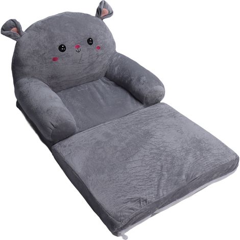 Canapé pliant 2 en 1 pour enfants, motif dessin animé, en tissu et mousse respirante, 2 couches, idéal pour bébés et enfants. (1/5)