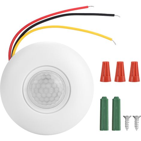 Interrupteur Capteur Infrarouge 500W - Détection Mouvement Corps Humain - Installation Plafond - Réglable 30-350s (1/5)