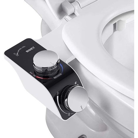 Nicht elektrischer Bidet Aufsatz mit doppelt verstellbarem Duschkopf und Warmwasseranschluss (1/5)