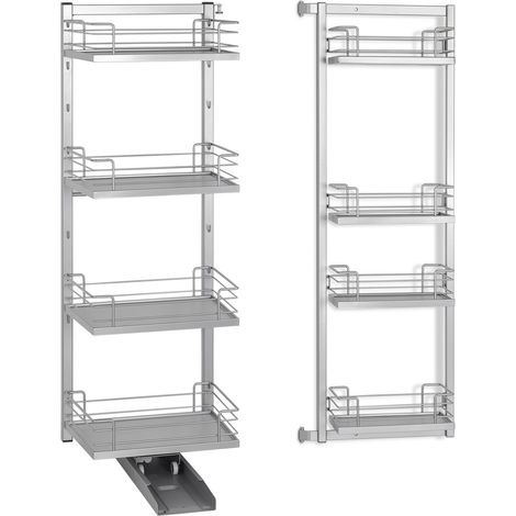 Kesseböhmer Dispensa Tandem II Auszugsrahmen + Tandem Side Türregal inkl. ARENA Classic Einhängetablare silbergrau Höhe: 1100 mm für 45er Hochschrank (1/5)