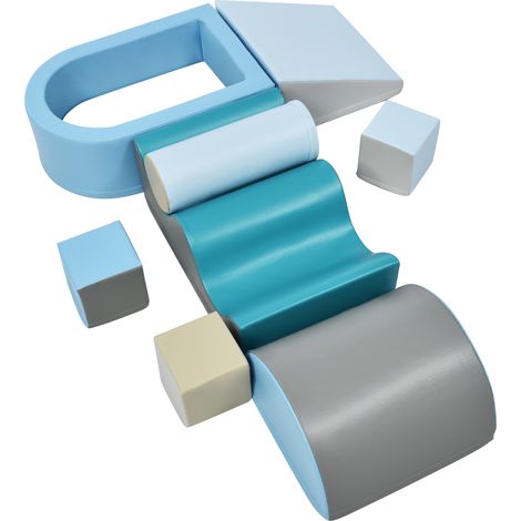 9 pièces souples – escalier, toboggan, piscine à balles – couleurs variées, sans balles