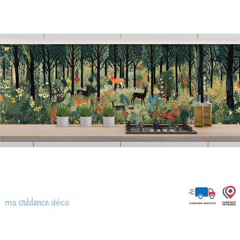 Crédence : Forêt et animaux - Alu composite - 120 - 60 (1/3)
