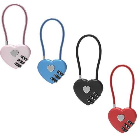 4 Pièces Cadenas à Combinaison pour Valise,Cadenas Code 3 Chiffres, Cadenas à Code, Cadenas à Combinaison, Cadenas De Voyage, pour Valises, Tiroirs Et Armoires (4 Multicolores) (1/4)