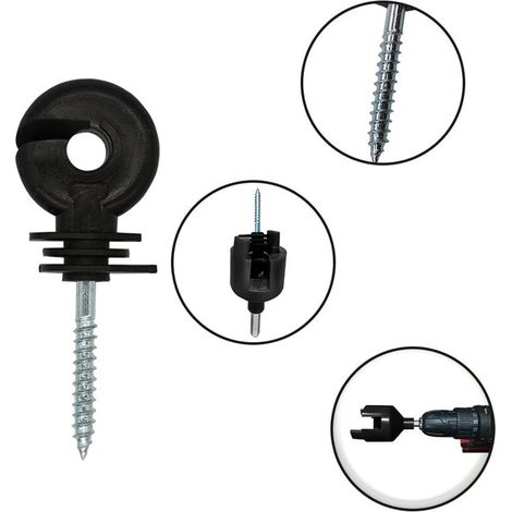 100 x Classic Ring Insulators, Black