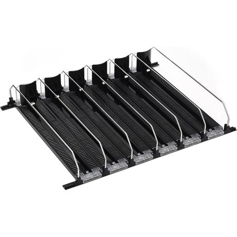 Organisateur de Canettes et Boissons pour Réfrigérateur avec Système de Distribution Automatique, Design Noir, Capacité 6 Rangs, Matériau Plastique, Dimensions 31cm/12.2in (1/5)
