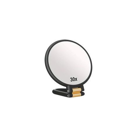 Miroir pliable portable, grossissement 30x, double face, idéal pour un maquillage précis et les voyages, noir (1/5)