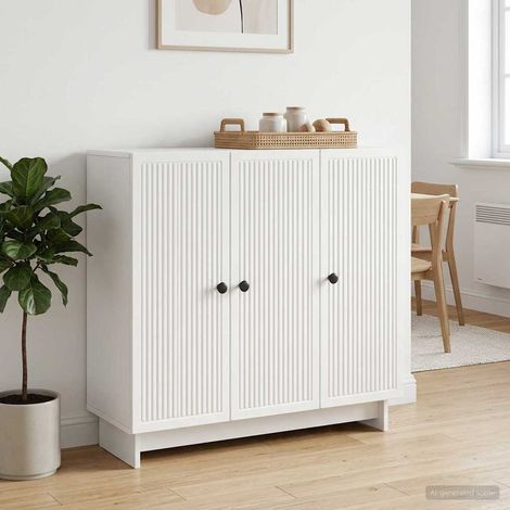vidaXL Buffet Blanc 89 x 34,5 x 80 cm Bois d'ingénierie (1/5)