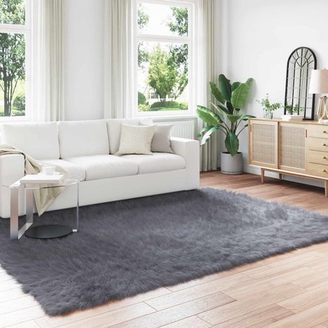 vidaXL Tappeto in finta TAFALLA Antracite 240 x 340 cm Poliestere