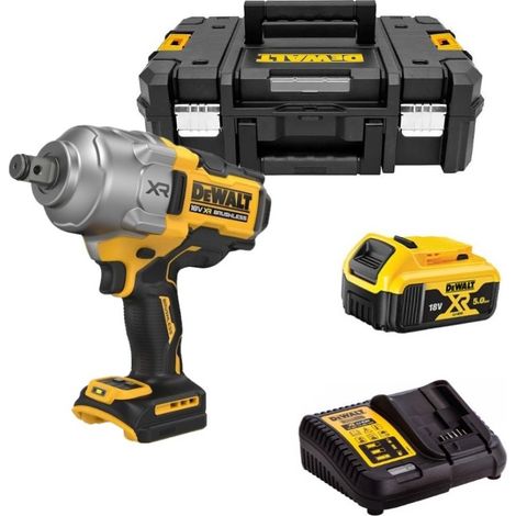 Dewalt DCF964P1T Clé à chocs sans fil 18V Brushless 3/4" - 1 batterie 5.0Ah + chargeur + coffret T-STAK
