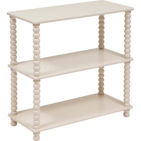 Etagère 3 niveaux avec pieds torsadés coloris ivoire - Longueur 75 x largeur 34 x Hauteur 75 cm (1/4)