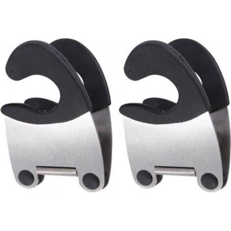 Noir Set de 2pièces en acier inoxydable cuillère porte pot pince ustensiles de cuisine,porte cuillère pour la maison la salle (1/4)