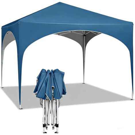 Pavillon de jardin pliant 3x3 m avec toit imperméable et structure métallique réglable en hauteur (1/5)