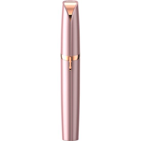 Tondeuse électrique rechargeable pour sourcils, Tondeuse pour le visage indolore et sûre avec couteau rotatif à 360 °, résistante à l'eau, rose champagne