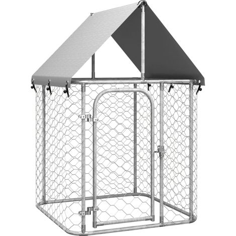 Chenil d'extérieur, Enclos Parc Cage pour animaux avec toit 100x100x150 cm LKF14682 (1/5)